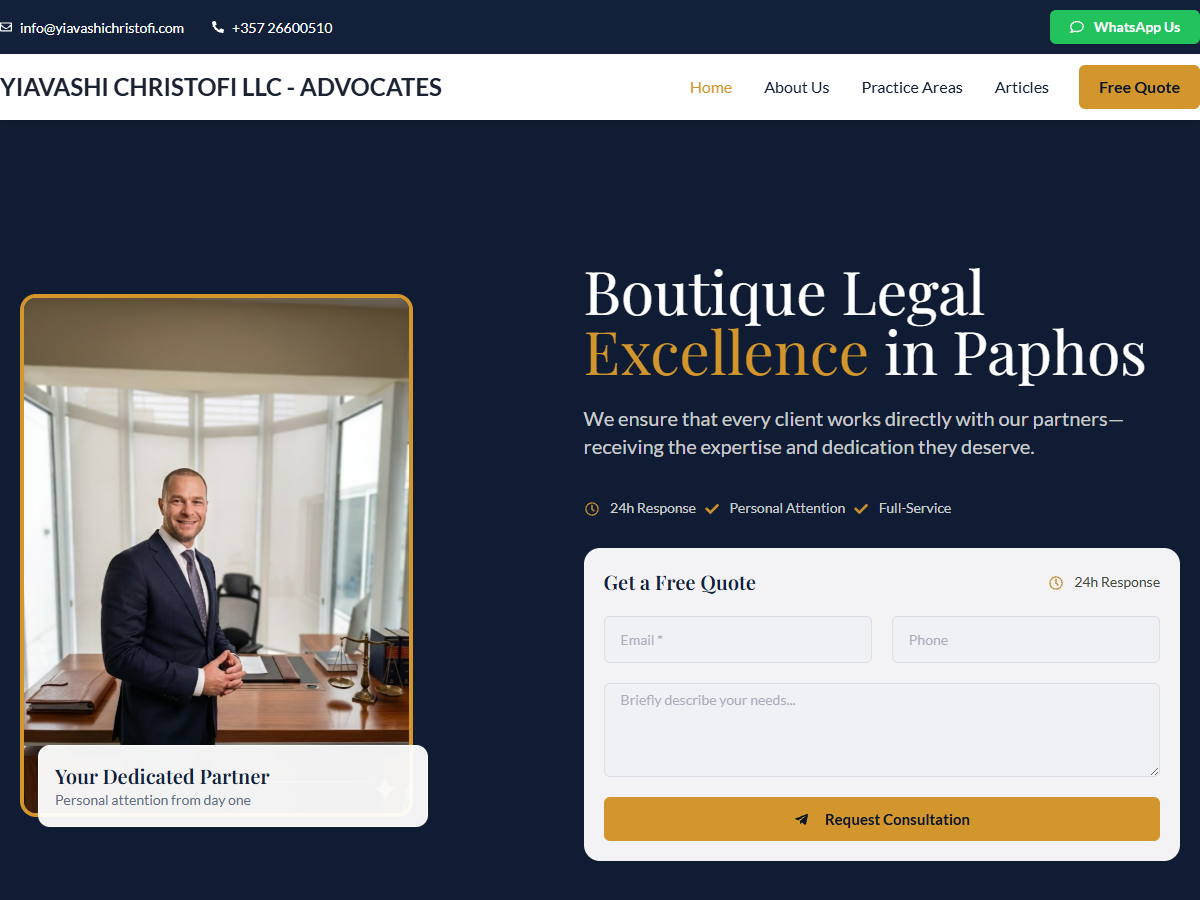 Yiavashi Christofi law firm website